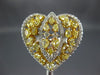 ESTATE EXTRA LARGE 2.88CT WHITE & FANCY YELLOW DIAMOND 18K TWO TONE GOLD 3D RING