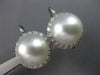 LARGE 1.1CT DIAMOND & AAA SOUTH SEA PEARL 18K WHITE GOLD FLOWER HANGING EARRINGS