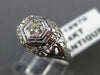 ANTIQUE .15CT DIAMOND 14KT WHITE GOLD 3D CLASSIC FILIGREE ENGAGEMENT RING #19970