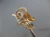 ESTATE LARGE .33CT DIAMOND 14K ROSE GOLD 3D CRISS CROSS OPEN LEAF COCKTAIL RING