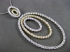 ESTATE LARGE 2.21CT DIAMOND 18KT WHITE & YELLOW GOLD MULTI OVAL FLOATING PENDANT