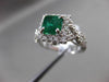 ESTATE 1.85CT DIAMOND & EMERALD 18KT WHITE GOLD 3D HALO INFINITY ENGAGEMENT RING