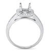 ESTATE .20CT DIAMOND 18KT WHITE GOLD 3D HALO MILGRAIN SEMI MOUNT ENGAGEMENT RING