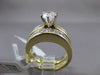 ESTATE 3.72CT PRINCESS & ROUND DIAMOND 18K YELLOW GOLD ENGAGEMENT & WEDDING RING
