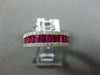 ESTATE WIDE 1.66CT DIAMOND & AAA RUBY 18K WHITE GOLD CLASSIC SEMI ETERNITY RING