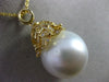 ESTATE MASSIVE .10CT DIAMOND 18K YELLOW GOLD SOUTH SEA PEARL BUTTERFLY PENDANT