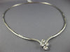 ESTATE 1.30CT DIAMOND 18KT WHITE GOLD CLUSTER 4 STONE BEZEL LOVE NECKLACE #9315