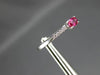 ESTATE .39CT DIAMOND & AAA RUBY 14KT WHITE GOLD 3D ROUND & OVAL CLASSIC FUN RING