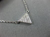 ESTATE .19CT DIAMOND 14K WHITE GOLD 3D CLASSIC SPIKE TRIANGULAR CLUSTER NECKLACE