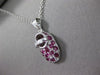 ESTATE .40CT AAA RUBY 14KT WHITE GOLD BABY SHOE PENDANT & CHAIN CUTE!!! #2857