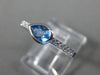 ESTATE .65CT DIAMOND & AAA BLUE TOPAZ 14KT WHITE GOLD PEAR SHAPE BEZEL FUN RING