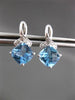 ESTATE LARGE 2.03CT DIAMOND & BLUE TOPAZ 14KT WHITE GOLD LUCIDA HANGING EARRINGS