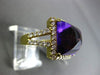 ANTIQUE LARGE 14.37CT DIAMOND & AAA AMETHYST 18KT YELLOW GOLD 3D COCKTAIL RING