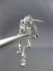 ESTATE LARGE 1.13CT DIAMOND 18KT WHITE GOLD CHANDELIER CLIP ON HANGING EARRINGS