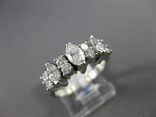 ANTIQUE WIDE 1.23CT ROUND MARQUISE DIAMOND 14K WHITE GOLD ANNIVERSARY RING 21186