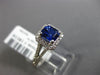 ESTATE 1.43CT DIAMOND & AAA SAPPHIRE 14KT WHITE GOLD SQUARE HALO ENGAGEMENT RING