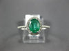 ESTATE .87CT DIAMOND & AAA EMERALD 14KT WHITE GOLD OVAL FRIENDSHIP PROMISE RING