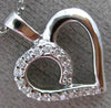 ESTATE SMALL .10CT DIAMOND 14KT WHITE GOLD 3D SWIRL HEART LOVE FLOATING PENDANT