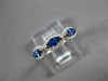 ESTATE .67CT DIAMOND & AAA SAPPHIRE 14K WHITE GOLD HALO WEDDING ANNIVERSARY RING