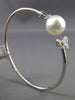 ESTATE .52CT DIAMOND AAA SAPPHIRE & SOUTH SEA PEARL 18KT WHITE GOLD 3D BRACELET