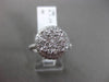 ESTATE LARGE 1.17CT DIAMOND 18KT WHITE GOLD 3D PAVE CLUSTER HALO PROMISE RING