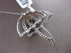 ESTATE LARGE 1.45CT DIAMOND 14KT WHITE & BLACK GOLD 3D DOUBLE UMBRELLA PENDANT