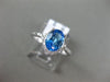 ESTATE 1.50CT DIAMOND & AAA OVAL BLUE TOPAZ 14KT WHITE GOLD 3D FILIGREE FUN RING