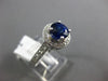 ESTATE 1.75CT DIAMOND & AAA SAPPHIRE 18KT WHITE GOLD ROUND HALO ENGAGEMENT RING