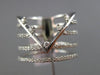 ESTATE .33CT ROUND DIAMOND 14KT WHITE GOLD 3D MULTI ROW ETOILE V SHAPE FUN RING