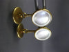 ESTATE AAA MOTHER OF PEARL 14KT YELLOW GOLD DOUBLE SIDED BEZEL CUFF LINKS #26425