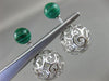 ESTATE 5.38CT DIAMOND & AAA GREEN TURQUOISE 14K WHITE GOLD DOUBLE SIDED EARRINGS