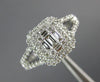 ESTATE .62CT DIAMOND 18KT WHITE GOLD 3D CLASSIC CLUSTER SQUARE ENGAGEMENT RING