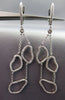 ESTATE .74CT DIAMOND 14KT WHITE GOLD 3D HANDCRAFTED LEVERBACK HANGING EARRINGS