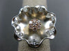 ESTATE LARGE .60CT DIAMOND 18KT WHITE & YELLOW GOLD HANDCRAFTED FLOWER LOVE RING