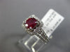 ESTATE 1.52CT DIAMOND & AAA RUBY 14KT WHITE GOLD 3D HALO CLASSIC ENGAGEMENT RING