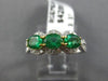 ESTATE 1.44CT DIAMOND & AAA EMERALD 18KT 2 TONE GOLD 3D PAST PRESENT FUTURE RING