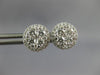 ESTATE LARGE .92CT DIAMOND 18KT WHITE GOLD 9mm CLUSTER ROUND HALO STUD EARRINGS