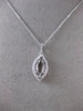 ESTATE .26CT DIAMOND 18KT WHITE GOLD 3D HALO FLOATING SEMI MOUNT PENDANT & CHAIN