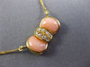 ESTATE DIAMOND & AAA CORAL 18KT YELLOW GOLD 3D HANDCRAFTED BUTTERFLY NECKLACE FG