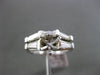 ESTATE 1.0CT DIAMOND PLATINUM 3 STONE SEMI MOUNT WEDDING ANNIVERSARY RING SET