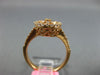 ESTATE .66CT ROUND & BAGUETTE DIAMOND 18KT ROSE GOLD 3D FLOWER HEART LOVE RING