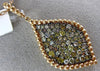 ESTATE EXTRA LARGE 2.20CT MULTI COLOR DIAMOND 18K ROSE GOLD 3D TEAR DROP PENDANT