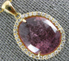 ESTATE 2.82CT DIAMOND & AAA PINK TOURMALINE 14KT YELLOW GOLD OVAL HALO PENDANT