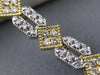 ANTIQUE 2.60CT DIAMOND 14KT TWO TONE GOLD FILIGREE SQUARE TENNIS BRACELET #11315