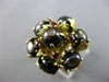 ANTIQUE LARGE 12.45CT AAA RUBY & STAR SAPPHIRE 14KT YELLOW GOLD 3D FLOWER RING