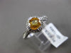 ANTIQUE .96CT DIAMOND & CITRINE 14KT WHITE GOLD HALO 3D FILIGREE ENGAGEMENT RING
