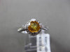 ANTIQUE .96CT DIAMOND & CITRINE 14KT WHITE GOLD HALO 3D FILIGREE ENGAGEMENT RING