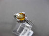 ANTIQUE .96CT DIAMOND & CITRINE 14KT WHITE GOLD HALO 3D FILIGREE ENGAGEMENT RING