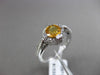 ANTIQUE .96CT DIAMOND & CITRINE 14KT WHITE GOLD HALO 3D FILIGREE ENGAGEMENT RING