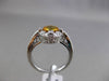 ANTIQUE .96CT DIAMOND & CITRINE 14KT WHITE GOLD HALO 3D FILIGREE ENGAGEMENT RING